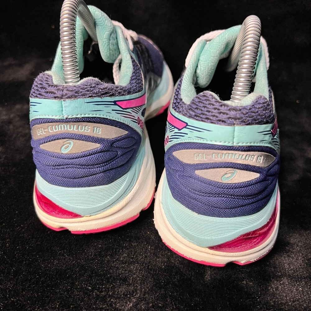 Asics Gel-Cumulus 18 T6C8N Womens 8 Athletic Running Shoes Blue Lace Up Sneakers - Picture 5 of 7